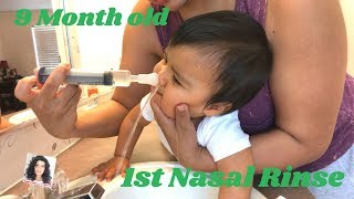 How to relieve a babys stuffy nose  Nasal Rinse for Infants and Toddlers [upl. by Noremak]