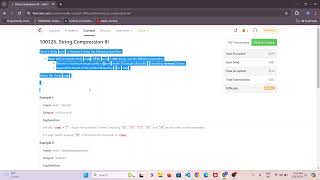 100326 String Compression III  leetcode  contest 399  solved  java  solved  java [upl. by Travax]