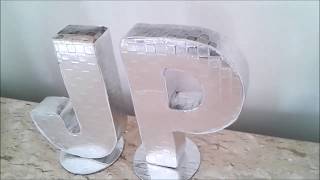 DIY LETRAS EM 3 D COM ISOPOR amp EVA  FICOU LUXO [upl. by Pollard]