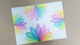 Watercolour transparent layering  Multicolor lotus amp dip pen lettering [upl. by Lenci]