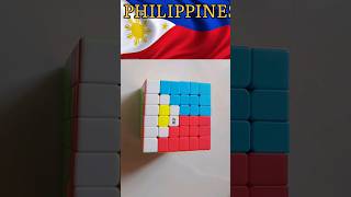 Philippines Flag using 6x6 Rubiks Cube rubikscube shorts [upl. by Dirraj]