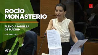 0404 I Intervención ROCIO MONASTERIO en el Pleno de la Asamblea de Madrid [upl. by Onaicram]