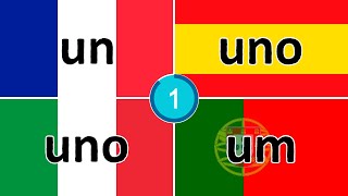 French vs Spanish vs Italian vs Portuguese  NUMBERS Comparison 🇫🇷🇪🇸🇮🇹🇵🇹 [upl. by Poppo]