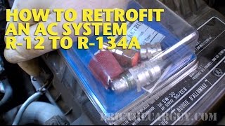 How To Retrofit an AC System R12 to R134a EricTheCarGuy [upl. by Hendricks795]