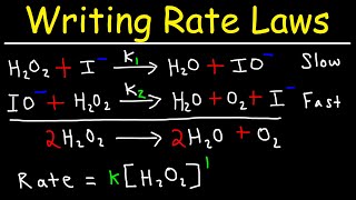 Writing Rate Laws of Reaction Mechanisms Using The Rate Determining Step  Chemical Kinetics [upl. by Anaiviv]