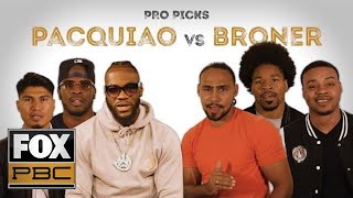 Pros predict who will win between Pacquiao and Broner  PRO PICKS  PBC ON FOX [upl. by Atteloc]