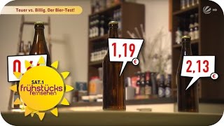 BIERTEST Schmeckt teures Bier besser als billiges  SAT1 Frühstücksfernsehen  TV [upl. by Amik]