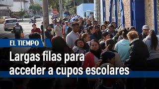 Largas filas para acceder a cupos escolares  El Tiempo [upl. by Jory260]