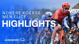 Chaotic final 1km adds DRAMA to finale  Nokere Koerse Men Elite 2024 Highlights  Eurosport Cycling [upl. by Sansen436]