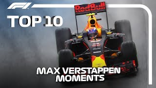 Top 10 Moments of Max Verstappen Magic in F1 [upl. by Lundt]