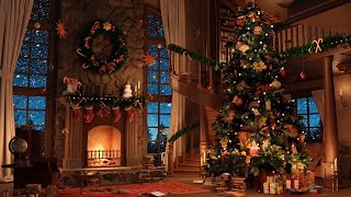 Christmas Music Ambience with Instrumental Christmas Music amp Crackling Fireplace [upl. by Tlihcox]