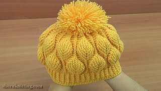 CROCHET 3D Leaves BEANIE HAT [upl. by Bouchard535]