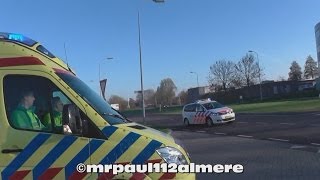 Bijna ongeluk Politie amp Ambulance 25125 rukken uit voor een Aanrijding in Lelystad [upl. by Angelle]