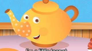 Im A Little Teapot with lyrics  Nursery Rhymes by EFlashApps [upl. by Enyleve]