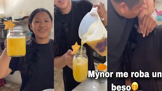 Fresco de Carambola 100 natural😋 mynor llega y en pleno video hace esto🥰 [upl. by Jerrilee]