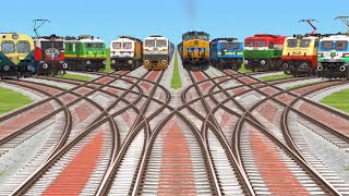 🔟Trains Crossing By Bumpy Forked Railroad⚫️ Crossing tracks Trains Crossing 6 July 2024 [upl. by Pasquale578]