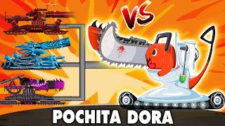 REBELLION OF THE TANK WARRIORS VS POCHITA DORA  Cartoons About Tanks [upl. by Dowlen]