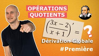 DÉRIVÉE de QUOTIENTS de fonctions  Première [upl. by Kalbli]