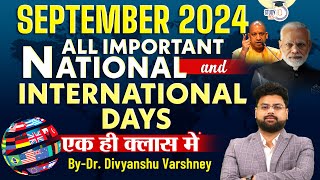 September 2024 के सभी Important National and International Days  By Dr DV SIR  StudyIQ PCS [upl. by Frederico]