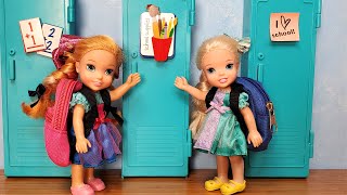 New School year  Elsa amp Anna toddlers are not in the same class  Barbie  new teachers amp students [upl. by Eelyr]