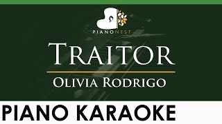 Olivia Rodrigo  Traitor  LOWER Key Piano Karaoke Instrumental [upl. by Ecniv]