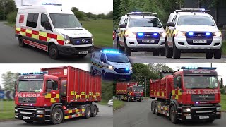 Lancashire Fire Urban Search And Rescue Convoy Responding To Drug Lab Explosion In Skelmersdale [upl. by Eimile883]