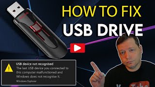 How to Fix USB Device Not Recognized  Restore USB Drive to Default Settings  Corrupted USB Drive [upl. by Asum]