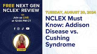 NCLEX Review Addison Disease vs Cushing Syndrome [upl. by Lisabet]