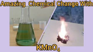 Colour change reaction KMnO4  NaOH  sugar and Oxidation of glycerol by KMnO4 [upl. by Aitsirt]