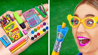 GENIUS SCHOOL SUPPLIES DIY THAT WILL SAVE YOUR LIFE 🚀🎒 Crafts Ideas for Kids amp Parents by 123 GO [upl. by Lirva]