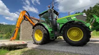 John deere 6145r à lentretien des routes 🍀 [upl. by Bohner]