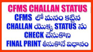 CFMS CHALLAN STATUS [upl. by Kramal940]