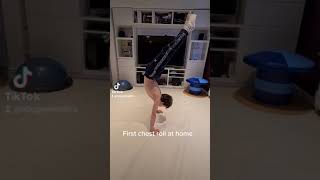 First Chest Roll to Handstand 8 year old after 6 months of squad gymnastics [upl. by Aryam]