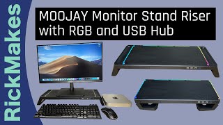 MOOJAY Monitor Stand Riser with RGB and USB Hub [upl. by Andrew]