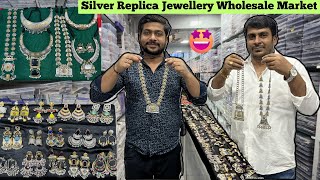 Oxidised Jewellery Wholesale Market Mumbai Silver Replica Jewellery Wholesale Market German Silver [upl. by Brena]