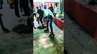 Skating shoes 🤣🤣🛼 স্কেটিং জুতা কিভাবে চালানো যায়। viralvideo funny comedy reels skatingshoes [upl. by Irat]