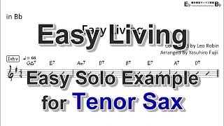 Easy Living  Easy Solo Example for Tenor Sax [upl. by Hercule]