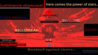 Roblox  Luminence Showcase  Killstreak Swords V4  Electro Darkness  Full Gameplay [upl. by Asilak]