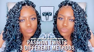 SHOULDER LENGTH PASSION TWISTS  3 METHODS RUBBERBAND CROCHET amp BRAID GRIP  BAILI NICOLE [upl. by Ylecic]