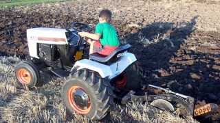 CASE 226  328 Garden Tractor Plowing Tire Spinning Action [upl. by Analise507]