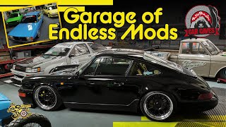 Modified Mecca Car Cave Garage Tour  Hardcore custom VWs [upl. by Akoyn]