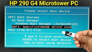 Boot Menu setting and install windows on HP Inc 290 G4 Microtower PC [upl. by Anama]