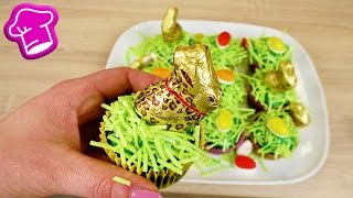 Oster Cupcakes mit essbarem Ostergras 🐇 Super niedlicher Oster Kuchen  Ostereiern amp Hasen [upl. by Anidal]