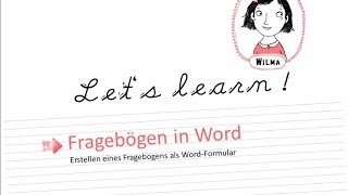 Wilmas Tutorials Fragebögen in Word [upl. by Gazzo181]