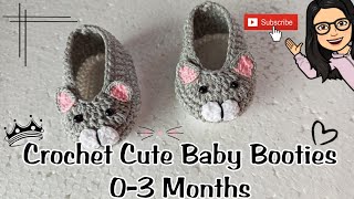 How to Crochet Baby Booties TutorialCute Easy amp Fast Baby Booties for BeginnersStep by Step [upl. by Nyrahs]