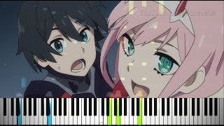 Darling in the FranXX OP quotKISS OF DEATHquot  Mika Nakashima x Hyde Synthesia Piano Tutorial [upl. by Kuth]