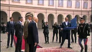 Gli onori militari al Presidente Napolitano dopo le dimissioni [upl. by Indnahc287]