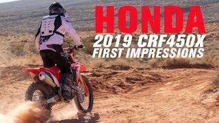 2019 Honda CRF450X  First Impressions [upl. by Ranjiv]