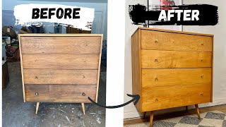 Restoring a 1950s Paul McCobb Planner Group Winchendon Dresser Solid Maple FAIL furnitureflip [upl. by Dyl269]