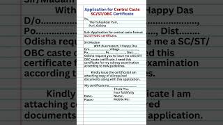 Application For Central Caste Certificate  castecertificateonline [upl. by Gennifer377]